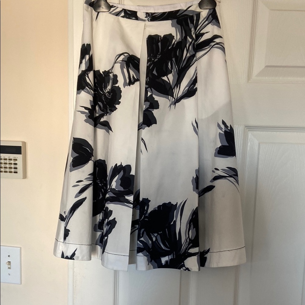Elegant Black and White Floral Skirt